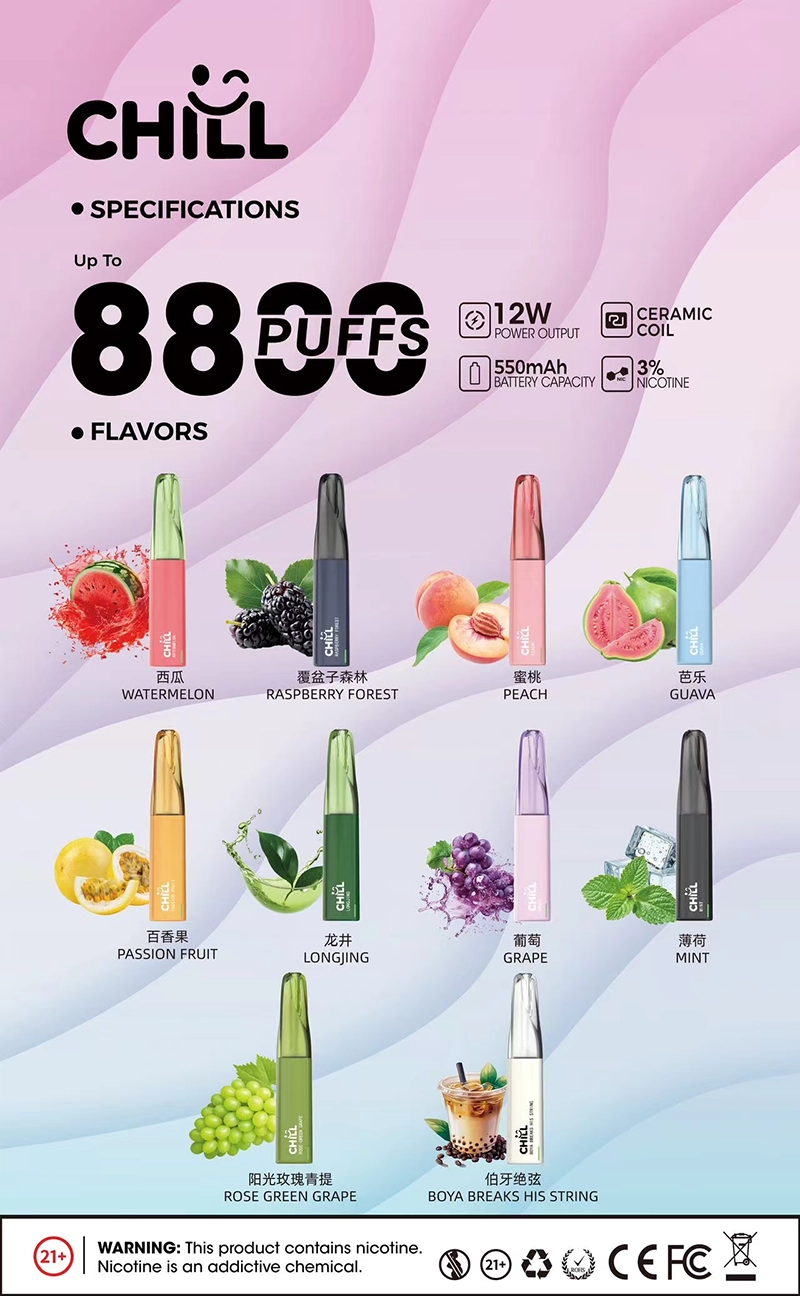 10種口味|鴨嘴獸CHILL 8800口一次性電子菸 8ml大容量煙油:圖片 2